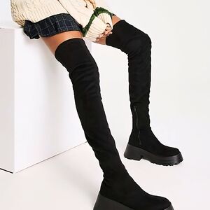 ASOS Design  Women's Size 10 Chunky Over The Knee Boots Y2K
